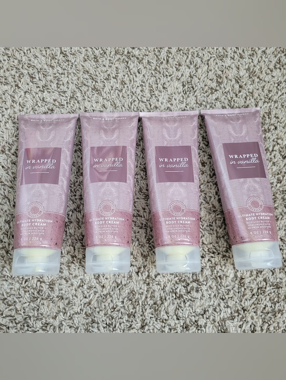 Bath & Body Works Wrapped In Vanilla Body Cream Full Size X4